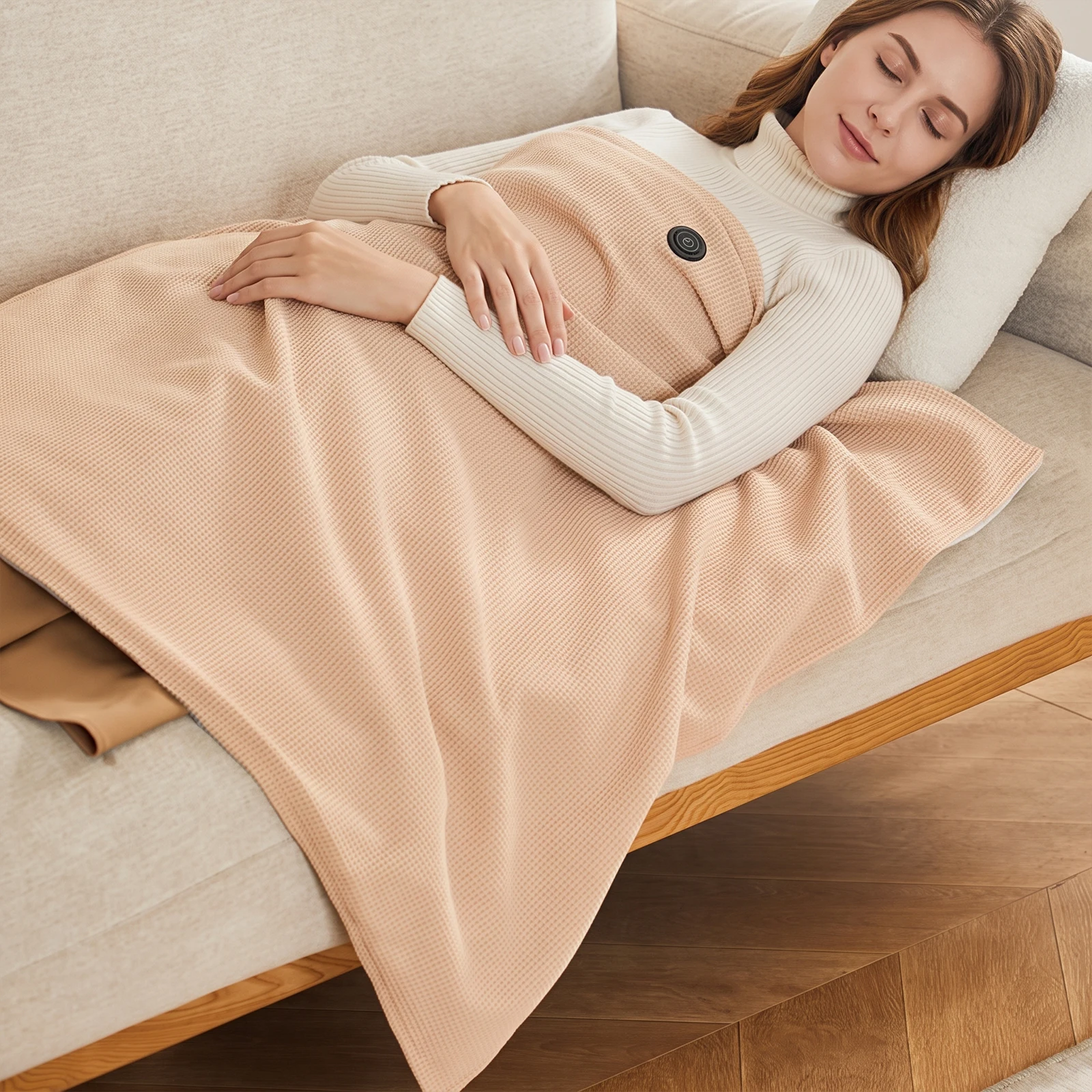 Electric Blanket 3 Level Temperature USB Rechargeable Portable Fast Heating Zipper Shawl for Home Office Outdoor Winter Warmth