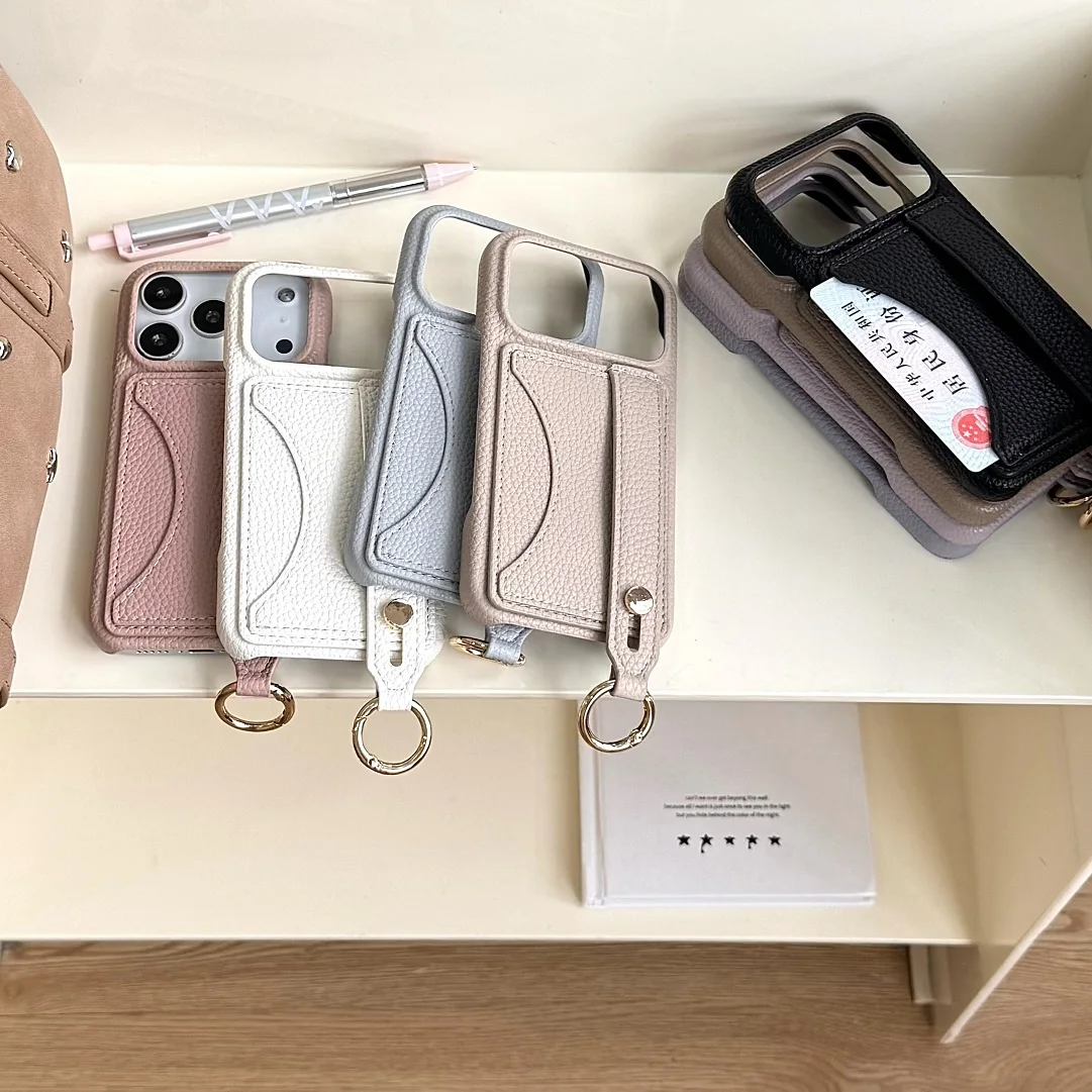 

Кожаный чехол-кошелек с отделением для карт для iPhone 11, 12, 13, 14, 15, 16, 17 Air 17 Pro Max Plus, кошелек, чехол для телефона с кольцом на запястье