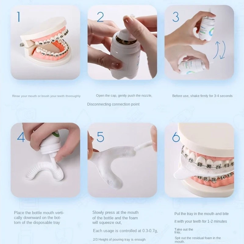 Bandeja descartável do arco duplo do flúor dental de 50 pares para materiais grandes/médianos/pequenos da clínica dental da espuma do gel