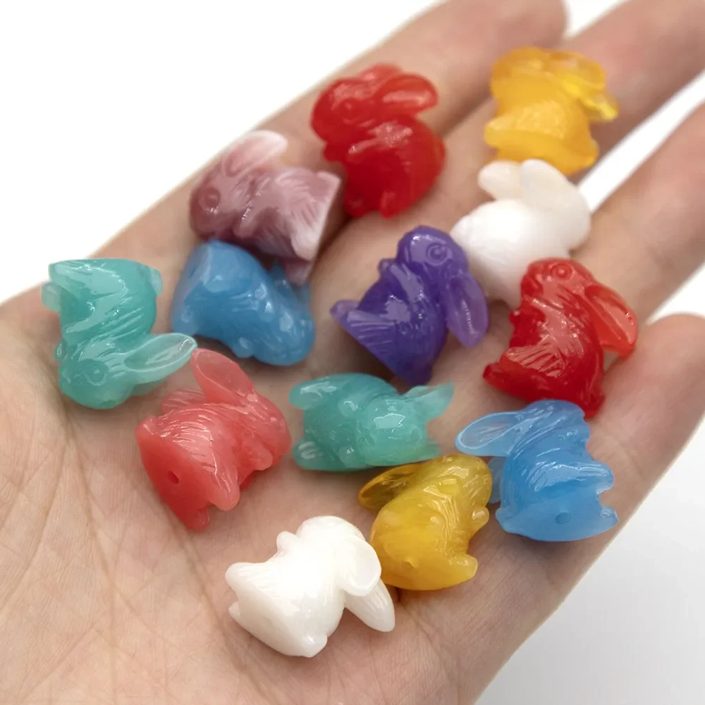 13x17 مللي متر أرنب على شكل مجوهرات من مادة الراتنج لطيف الخرز فصل الخرز صنع قلادة سوار أقراط 10 قطعة/الحزمة #4