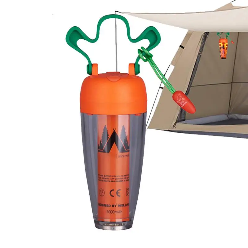 

Portable Camping Lantern Atmosphere Lighting Tent Lights Lamp Rechargeable Carrot Camping Lantern With 4 Lighting Modes