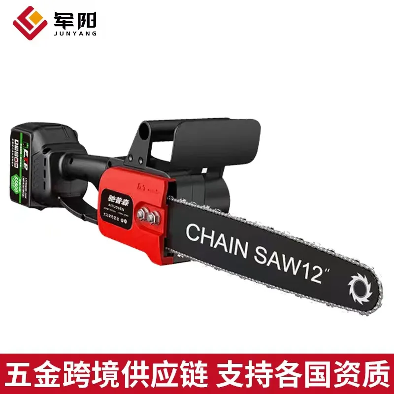 

High power lithium battery chain saw with oil pot 12 inch cordless electric chain saw wireless large logging saw
