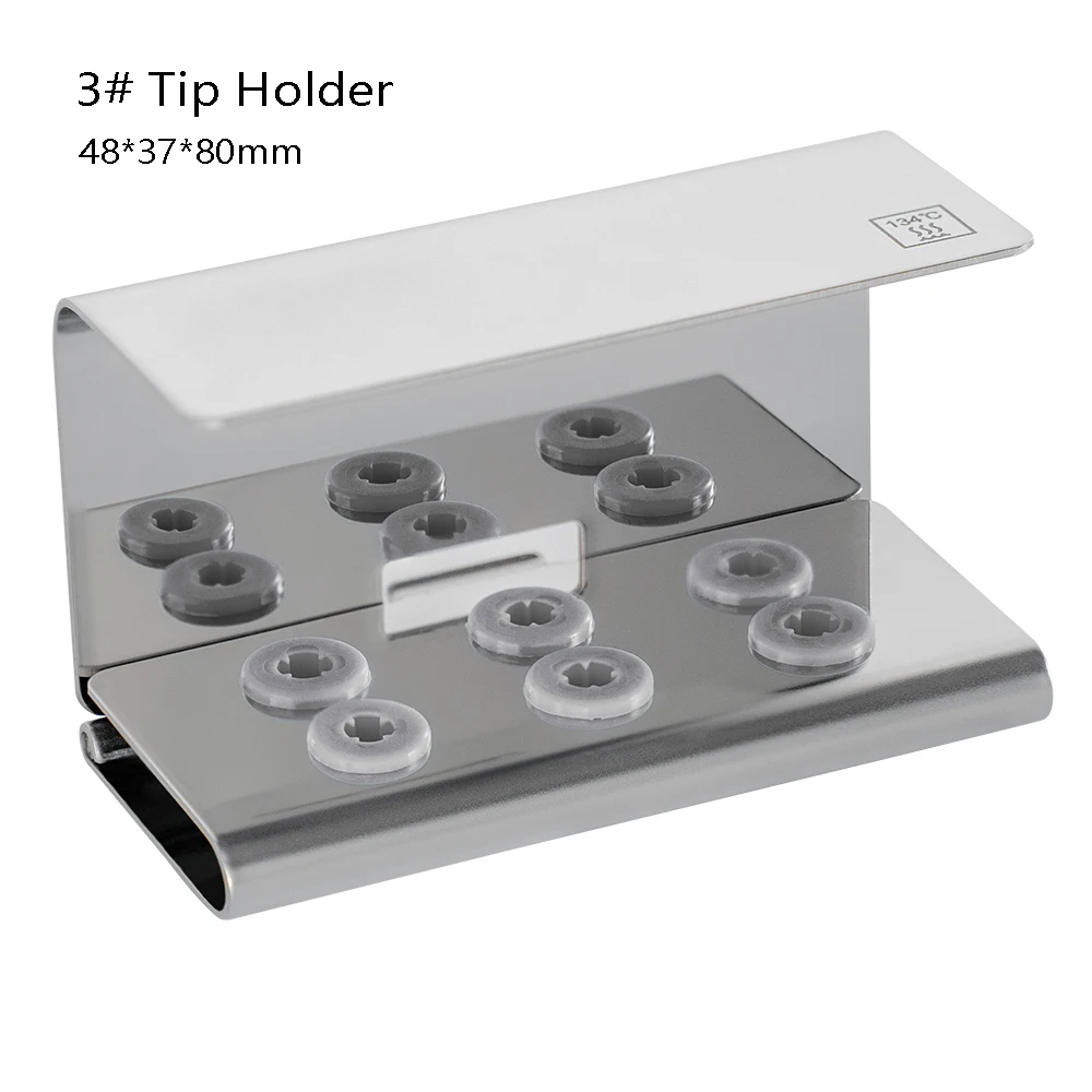 6 Holes Dental Scaler Tip Holder Implant Drills Organizer Bone Bur Block Box Disinfection Storage Case Stand Autoclave Gray Blue