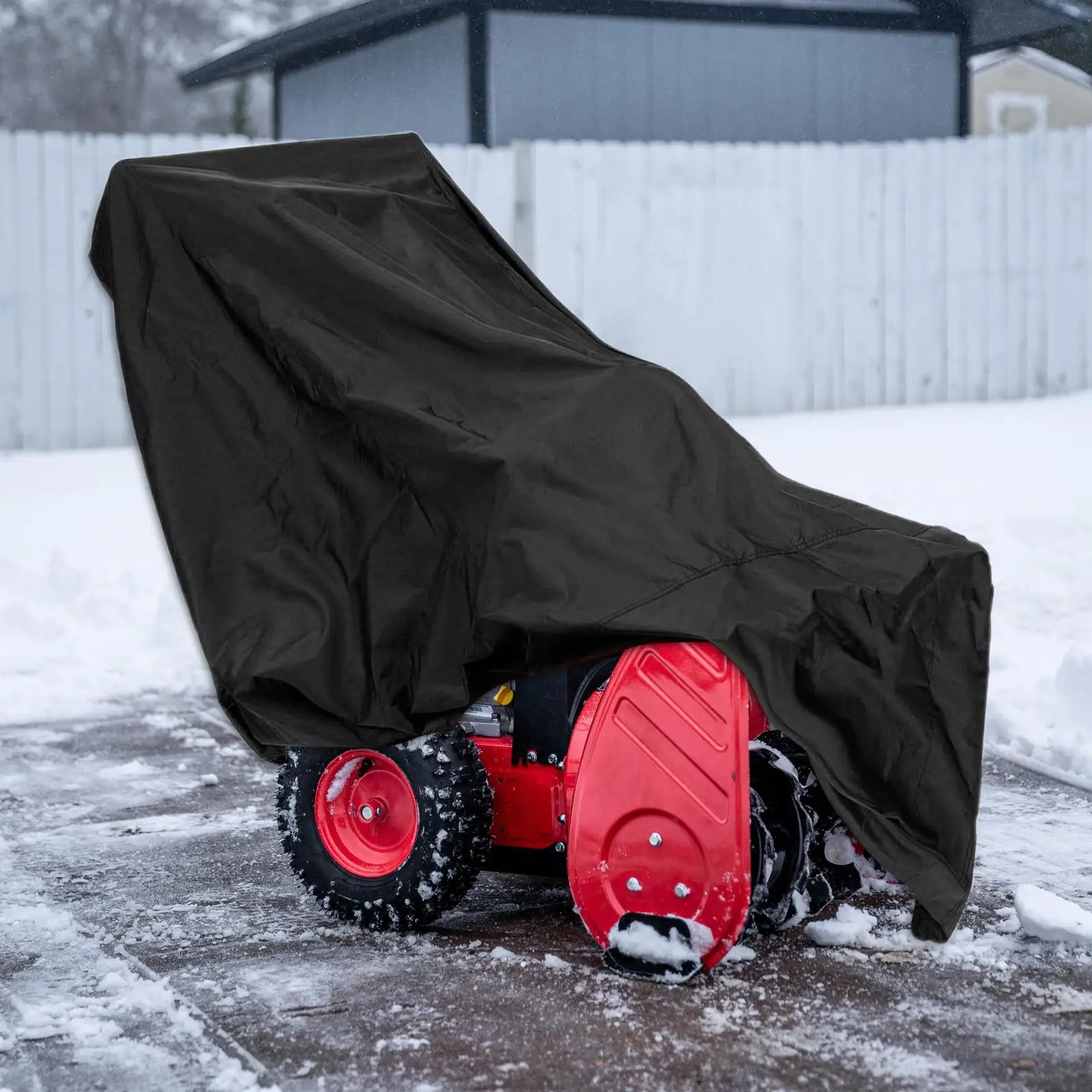 Dustproof Snow Blower Cover Snow Thrower Cover Heavy-Duty Mower Protector For Patio Driveway Garden Roof Garage Sidewalk Deck