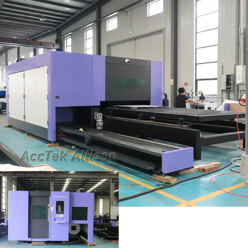 6kw Auto Focus Cnc Fiber Cutting Machine with Laser Cutting Laser Cutting Machine Fiber Rotary Dual Auto Exchange Table Added