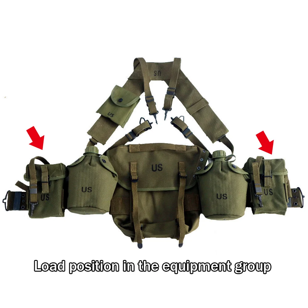 Green Canvas Ammo Pouch 20rd Retro Military Belt Pack