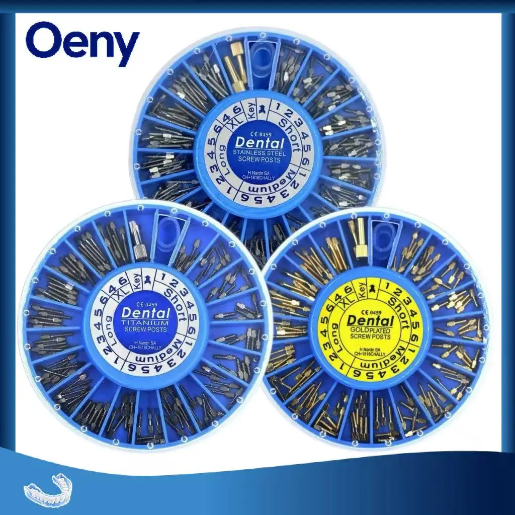 

120Pcs/Box Dental Screw Post Stainless Steel Gold Plated Screw Post Root Canal Pins Dentist Tool Dentistry Materials
