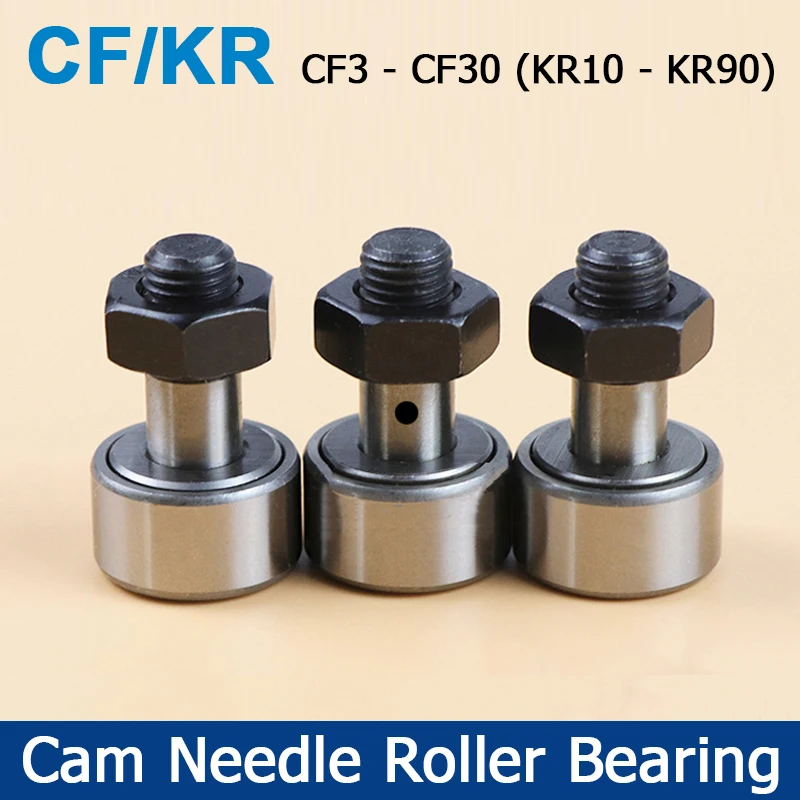 

1-5pcs Cam Needle Roller Bearing Bolt Type CF3 CF4 CF5 CF6 CF8 CF10 CF12 CF16-CF30 KR10 KR12 KR13KR16-KR90 Wheel And Pin Bearing