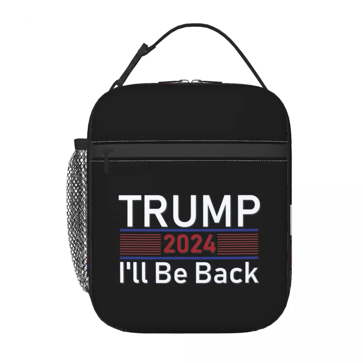 Trump 2024 I'll Be Back Insulated Lunch Tote Bag for Women Resuable Cooler Thermal Bento Box Work School Travel