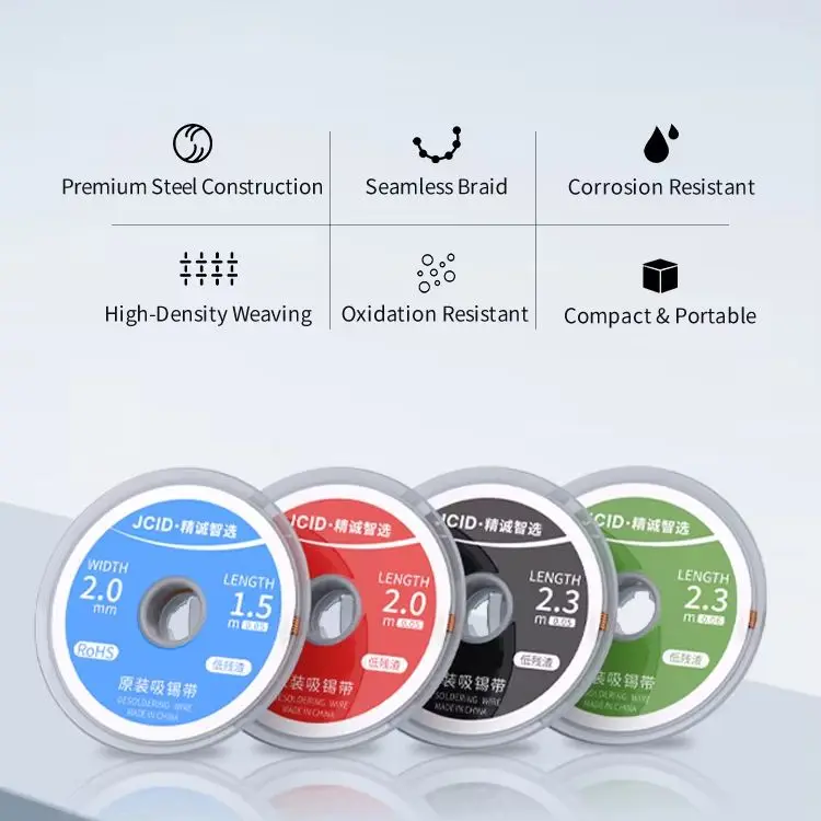 JCID Original Desoldering Wicks Braid Copper Wire High-Density Weaving Oxidation Solder Remover BGA Wick Lead-free Welding Tools