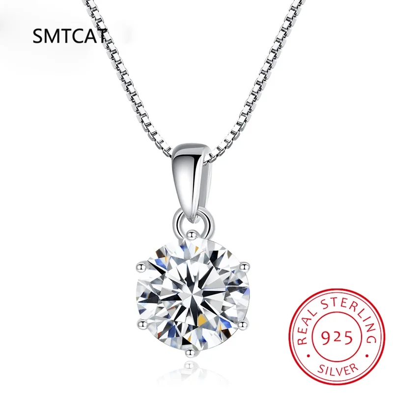Real 1 Carat D Color Moissanite Bridal Pendant Necklace 100% 925 Sterling Silver Wedding Party Fine Jewelry Gift Wholesale