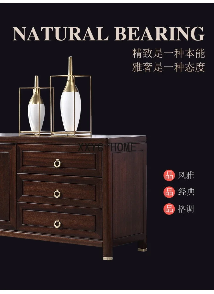 

Solid Wood New Chinese Style TV Cabinet Unit Modern Minimalist Living Room Blackwood Bedroom Hall Cabinet