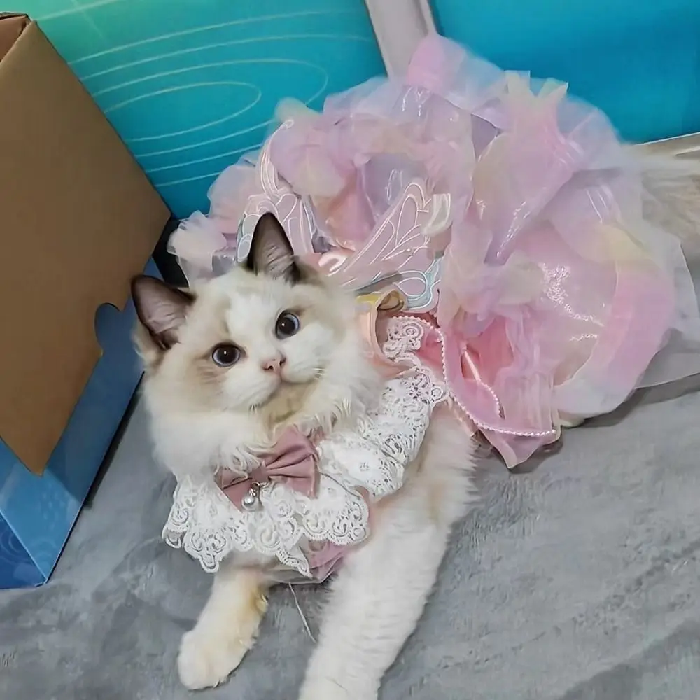 Pet Supplies Colorful Pet Butterfly Princess Dress Comfortable Breathable Dog Sweet Clothes Soft Dog Wedding Skirts Chihuahua