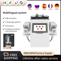 Professional 6 IN1 Cavitation RF Slimming Machine Vacuum Cavitation System Therapy Machine Weight Loss Beauty Massage Equipment