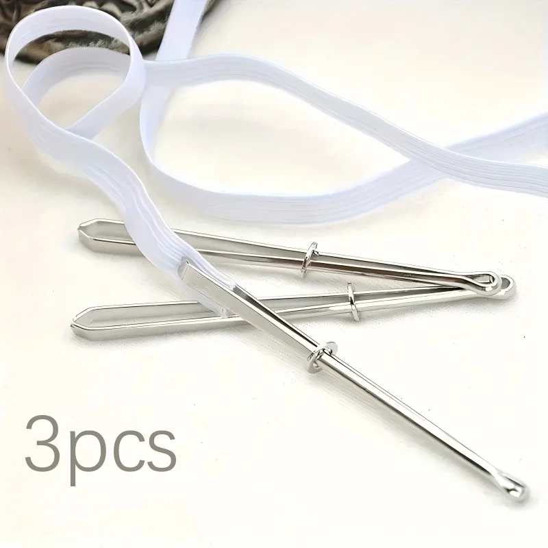 3Pcs Drawstring Threader Elastic Belt Threader Tool for Pant Waistband Hoodie Drawstring Replacement DIY Sewing Tool Accessories