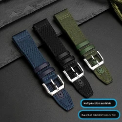 20/21/22mm High quality Nylon Calfskin Leather Watch strap Fit for IWC Pilot SPITFIRE MARK18 Portofino TOP GUN IW389101Watchband