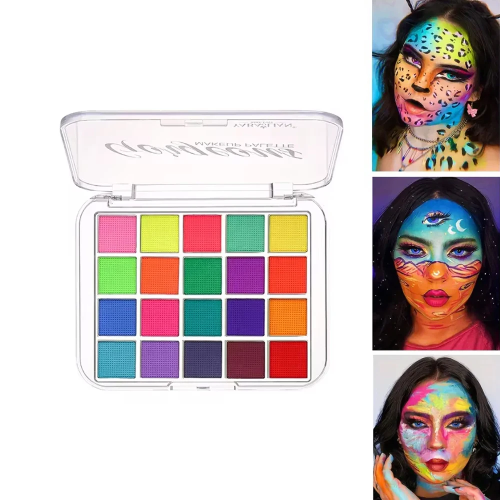 20 Colors Face Body Paint Palette Beauty Body Face Paint Graffiti Face Colour Eyeshadow Easy Clean Face Colour Face Makeup