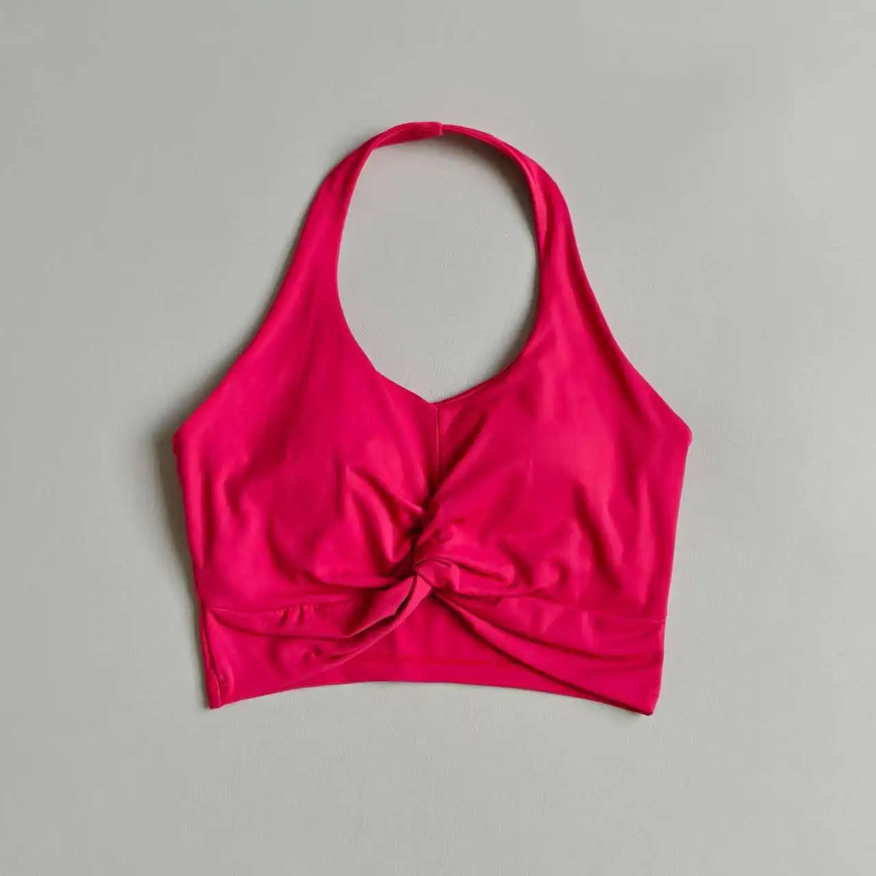 Halter-Neck Yoga-Weste für Damen, Push-up, stoßfester Sport-BH, schnelltrocknend, für Training, Pilates, mit festen Cups, Fitness-Top – Detail 7