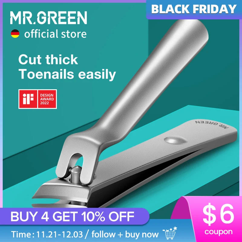 MR.GREEN Professional Nail Clippers Large Oblique Blade Ingrown Toenail Clipper Cut Thick And Hard Nails Pedicure Manicure Tool