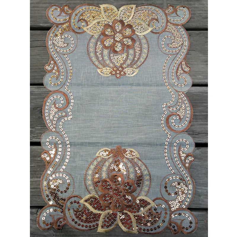 Special Price Sequin Lace Embroidery Coffee Pad Christmas Drink Coaster Cup Mug Tea Dining Doily Table Placemat Kitchen