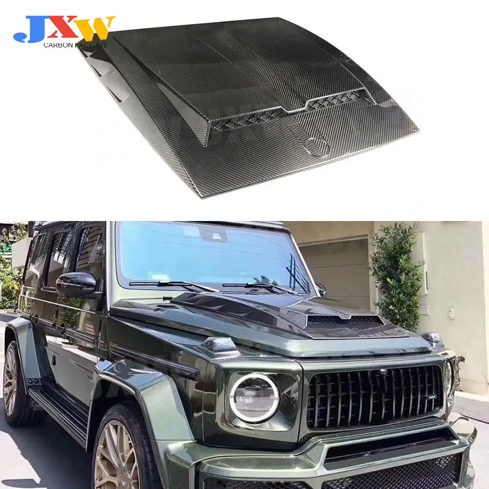 

Dry Carbon Fiber Front Engine Hood Vent Cover for Mercedes Benz G-CLASS W463 G500 G550 G55 G63 FRP Bonnet Cap Car Styling