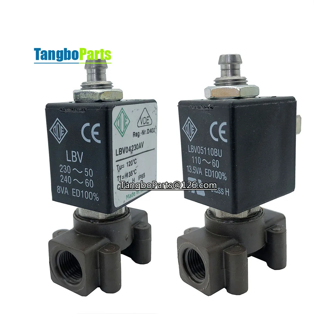 ODE AC110V AC230V 120~135℃ 0~15Bar 2-Position 3-Way Water Inlet Outlet Solenoid Valve For Coffee Machine