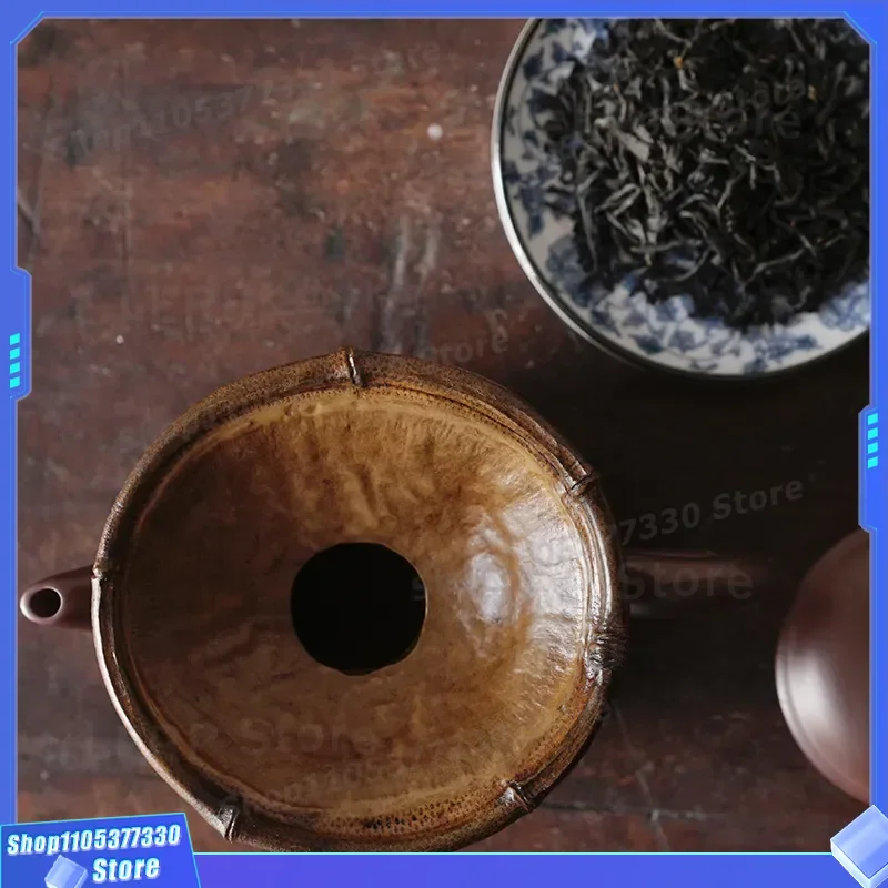 Natural Bamboo Tea Funnel Lacquer Finish Leak Proof Guide for Pouring Tea into Pot Traditional Kung Fu Ceremony Accessory