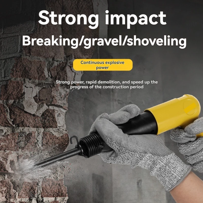 

Пневматическая головка молотка 100 мм, пневматический молоток из легированной стали, удобная круглая ручка, пневматическая долото, инструмент, пневматический молоток, инструмент