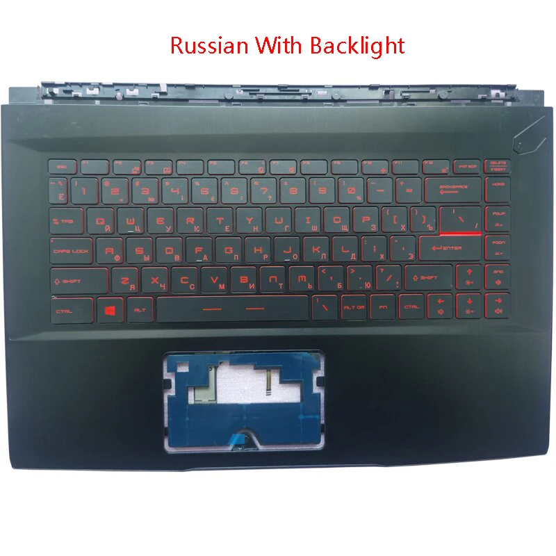 Teclado retroiluminado de ee. Uu./español/ruso para MSI GF63 8RC 8RD MS-16R1, con reposabrazos, funda superior, nuevo, MS-16R4