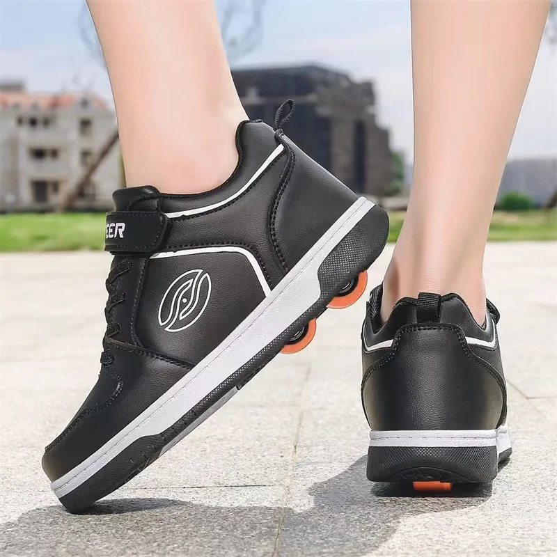 

Walking Shoes Portable Breathable Manual Detachable Two-wheeled Adult Scooter Sliding Sneakers for Boys Girls Summer Students