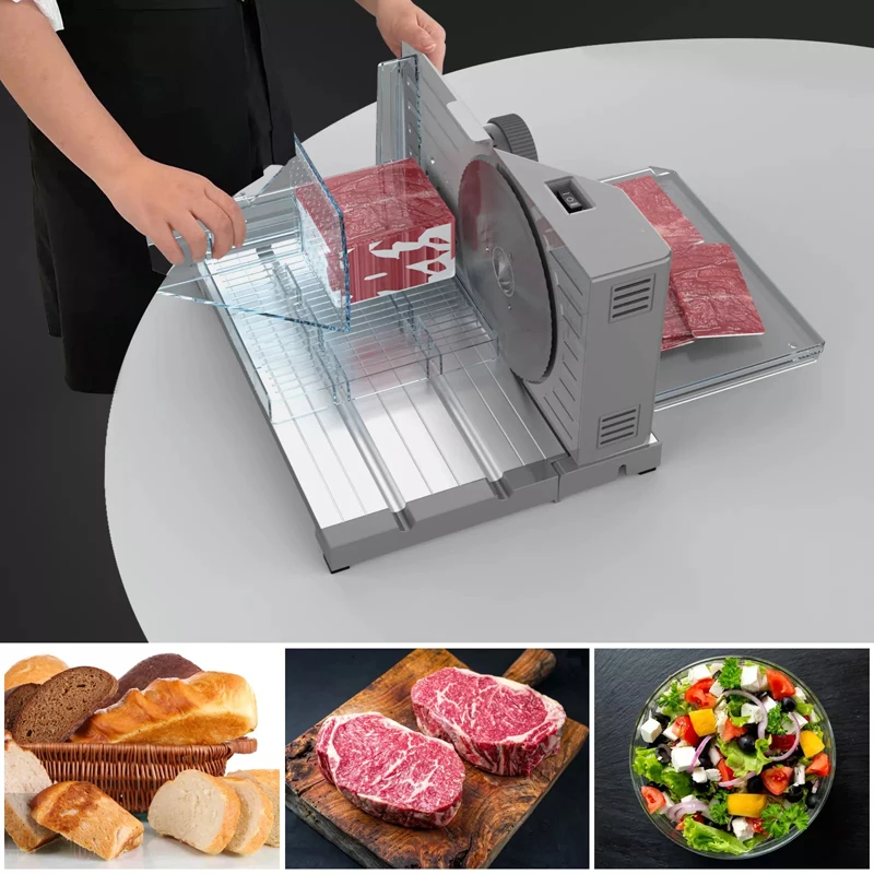 110V Electric Slicer Mutton Foldable Bread Slicer Meat Cutter Multi-function Food Vegetable  Roll Cutting Machine