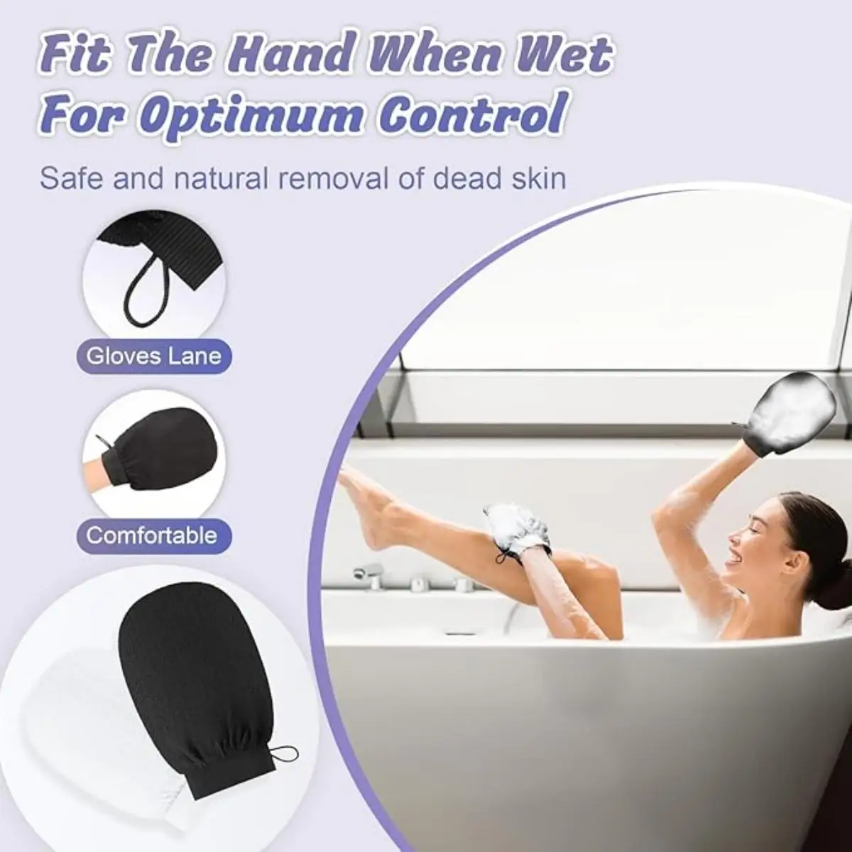 Hammam Exfoliating Shower Gloves Painless Remove Dead Skin Scrub Body Korean Massage Mitt Bathroom Cleaning Gadget 1pc view 4