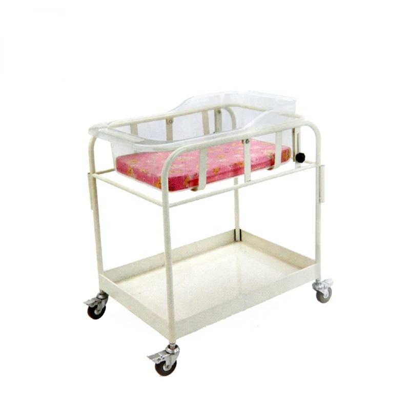 Simple Design Acrylic Baby Bassinet Portable  Children  Trolley Crib WIth Two Layer