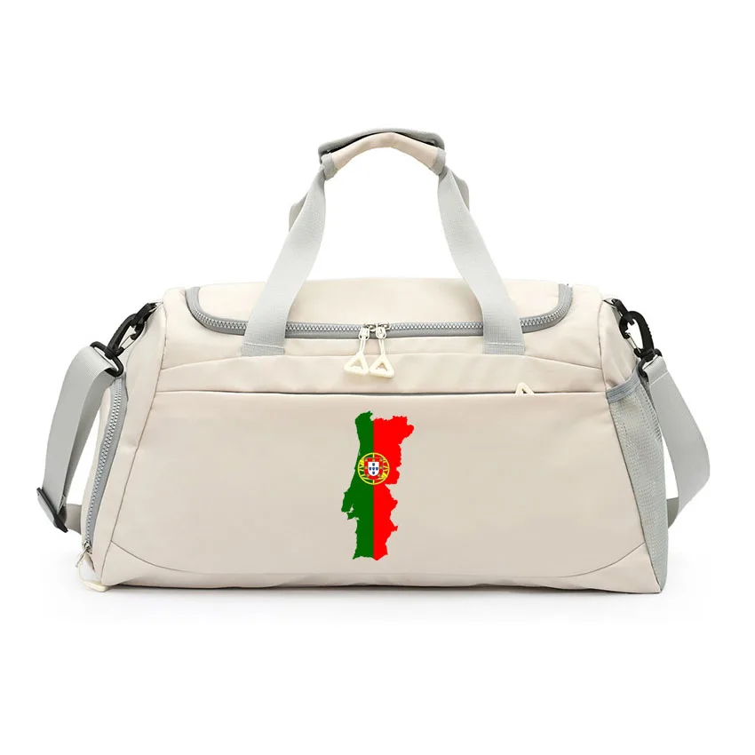 

Sport Gym Handbag Crossbody Bags Portugal Map Printed with Shoes Pocket Large Capacity Training Daypack Fitness Yoga Tote Packs