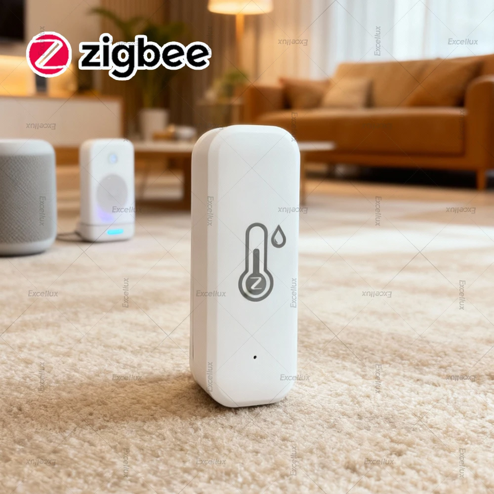 Zigbee-Sensor de temperatura y humedad, Monitor remoto por aplicación, termómetro interior, higrómetro, hogar inteligente, funciona con Zigbee Gateway