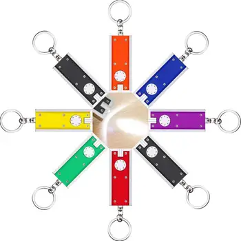 토치 키체인 토치, 미니 캠핑 조명, 포켓 배터리 전원 램프 손전등, 키링 포함 휴대용 소형 손전등