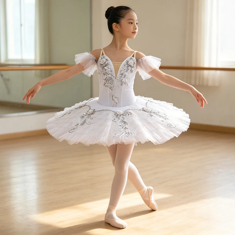 Silver Fairy Variations Solo Dance professional ballet tutu Sleeping Beauty Act 3 Fairy classical performance pancake tutu