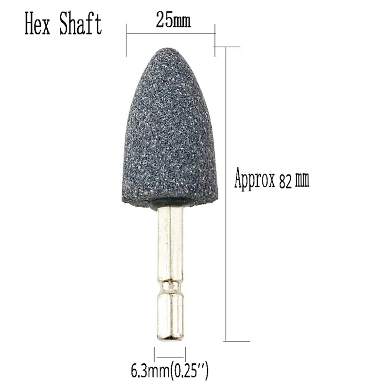 8 Stuks Vorm Slijpsteen-1/4Inch Hex Schacht Slijpsteen Gemonteerd Slijppunt Voor Roterende Gereedschapsboor