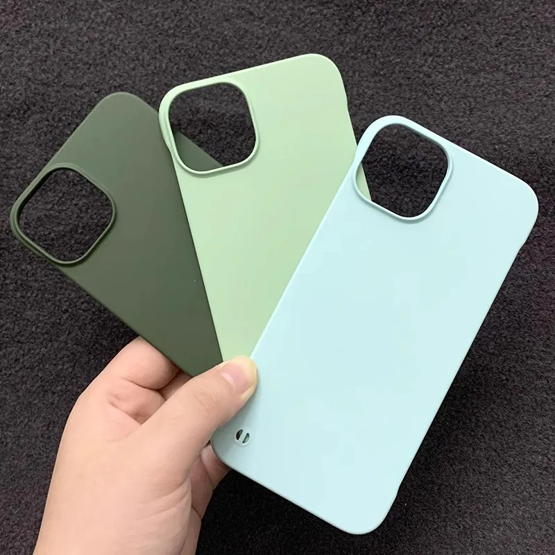 Luxury Half-wrapped Borderless Candy Color Hard PC Case For iPhone 15 14 Plus 13 12 Mini 11 Pro Max Ultra Thin Matte Back Cover