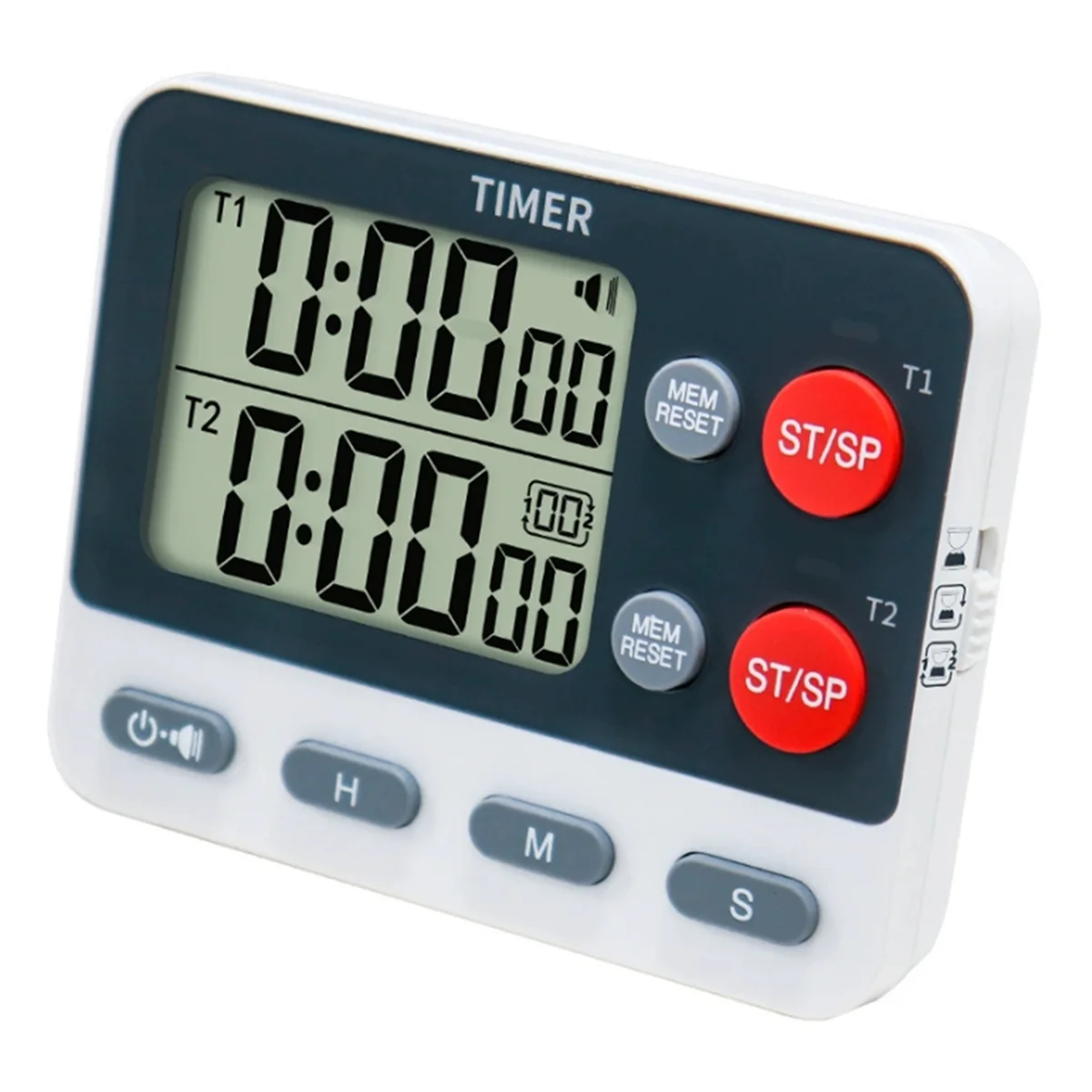 A71Z Digital Kitchen Dual Group Cycling Timer Three Timing Options,Mute/Turn Off Memory Function Timer for Cooking Studying