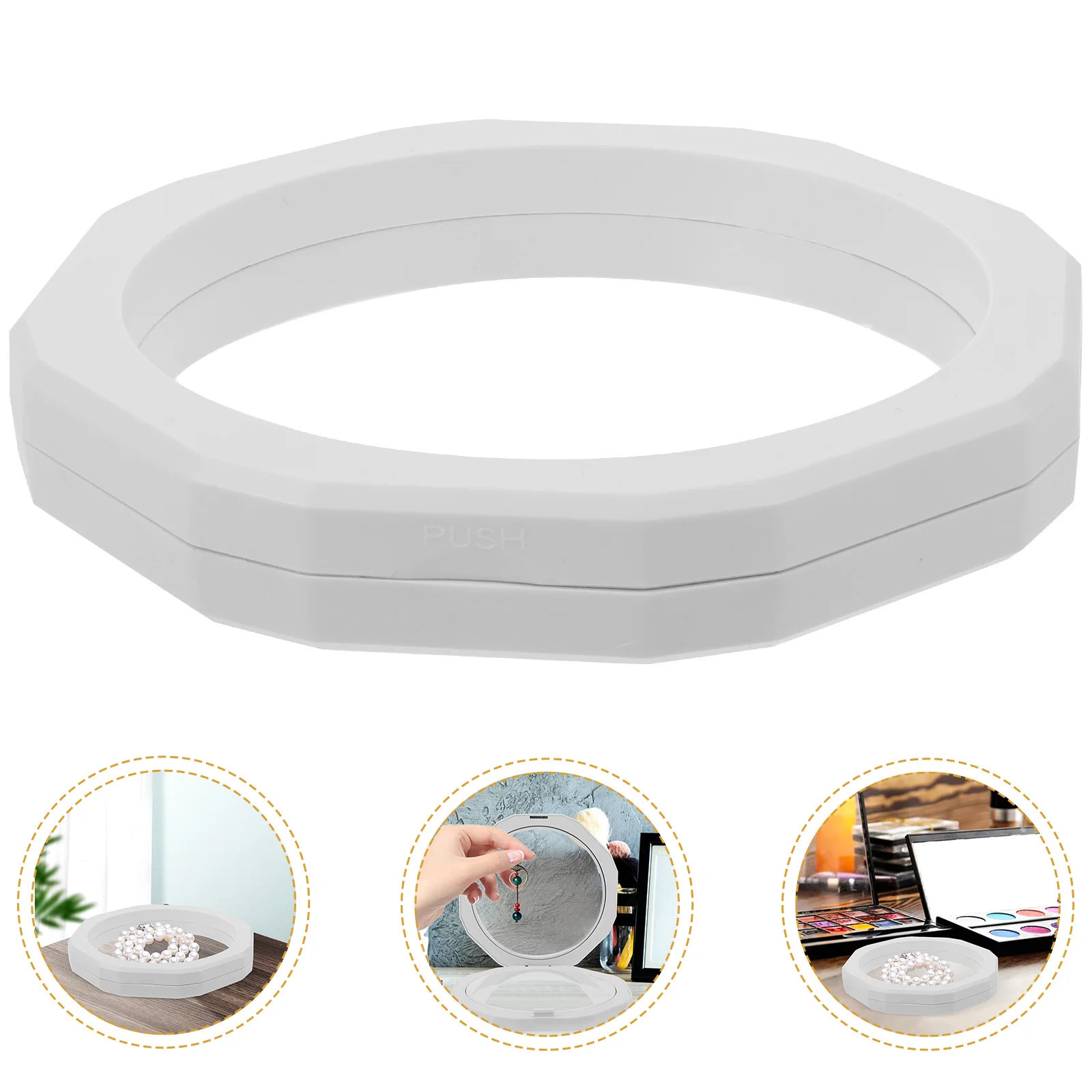 

Case Jewelry Storage Box Double Sided Secure Lock Floating Jewelry Packaging Case for Necklaces Earrings