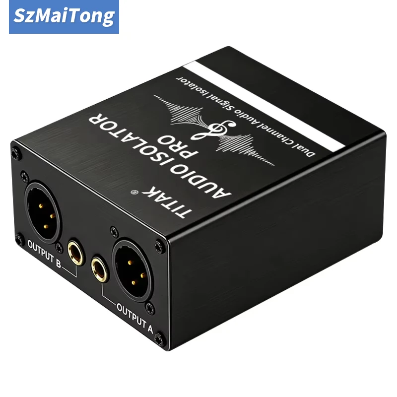 

TITAK XLR 6.35mm Audio Ground Loop Isolator Dual Channel Anti-interference Hum Reducer for DJ Live Band Stage Sound System