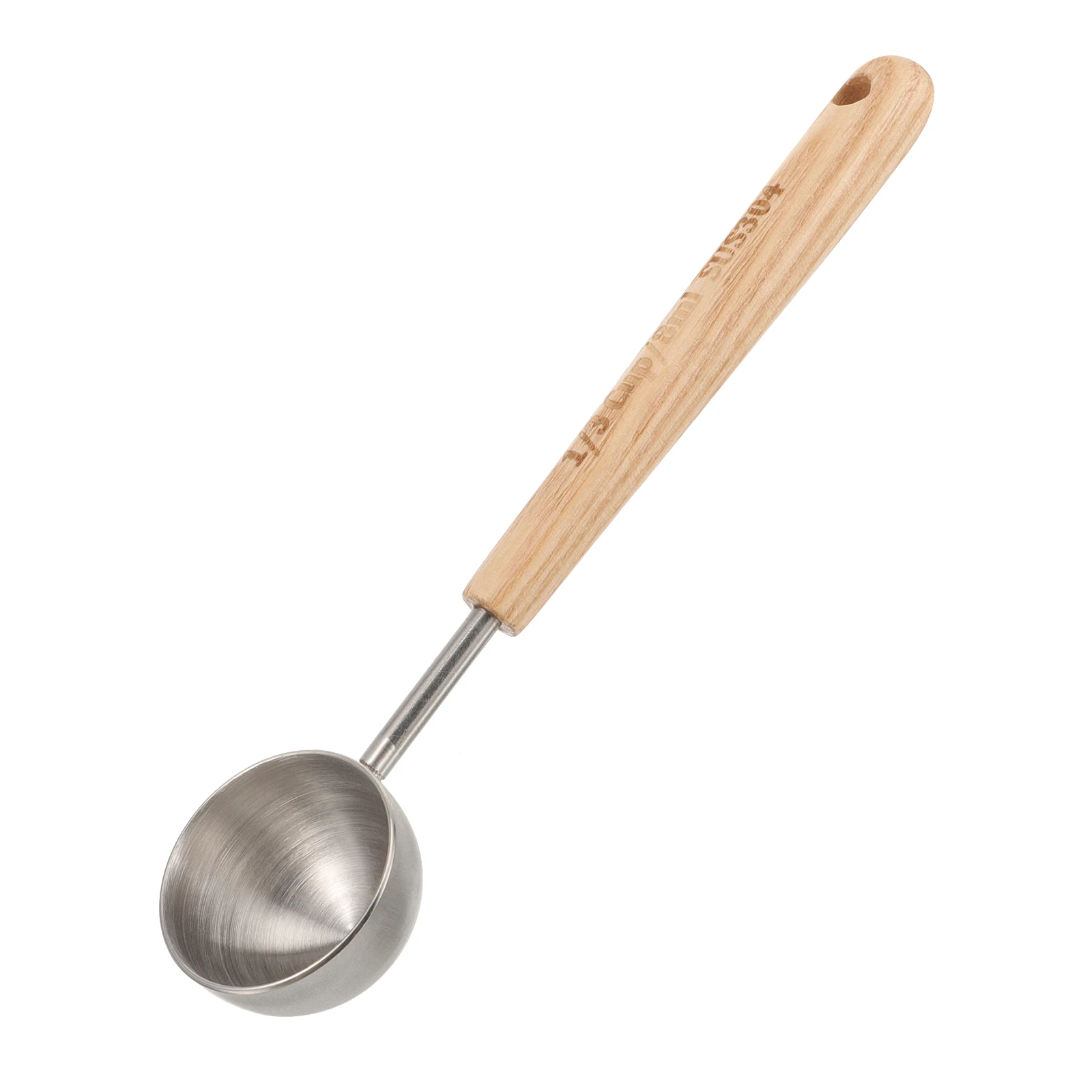 

Stainless Steel Measuring Spoon 8ml Matte Finish Wood Handle for Coffee Milk Baking Kitchen Seasoning Liquid Ingredients