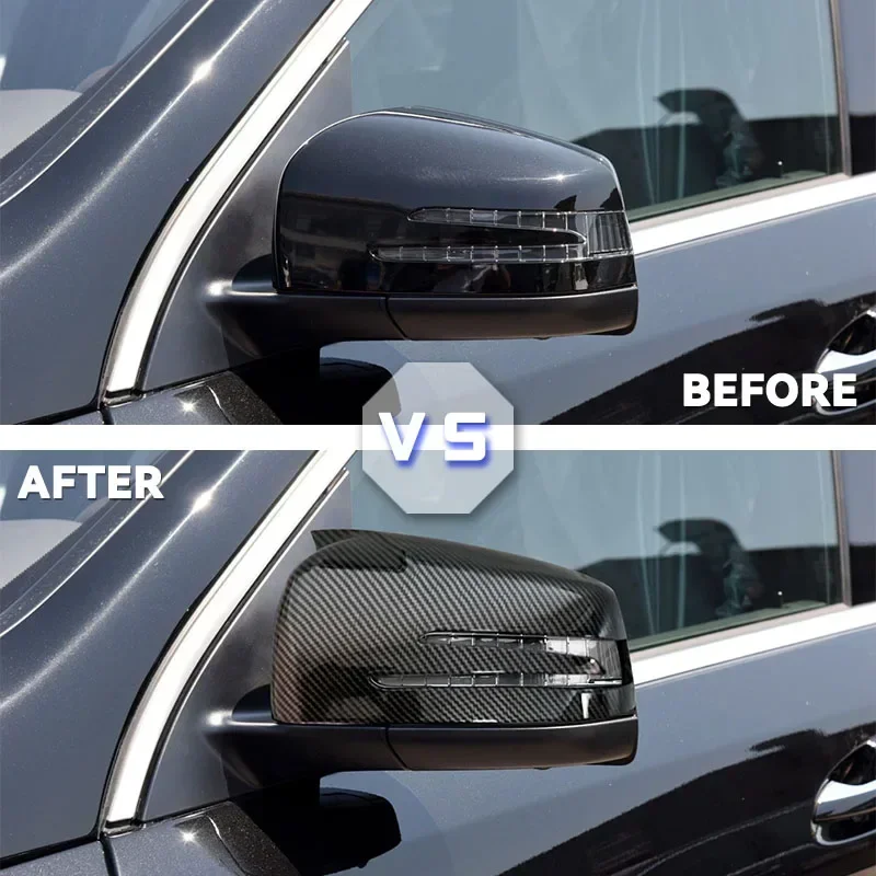 Side Mirror Cap Covers For Mercedes Benz W176 W246 W212 W204 C117 X156 X204 W221 C218 A B C E S CLA GLA GLK Class Black