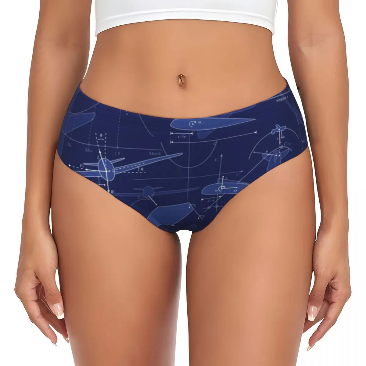 Custom Aviation Airplane Aerodynamics Brief Panties Womens Comfort Pilot Air Fighter Underwear