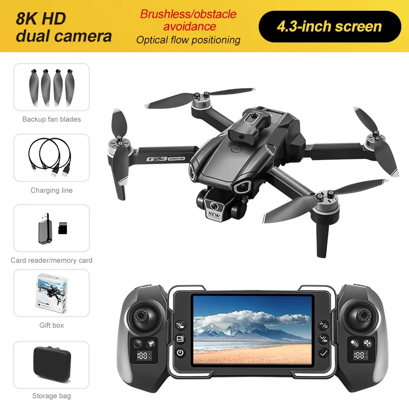 4.3 بوصة شاشة التحكم G23 الطائرة بدون طيار التصوير الجوي بدون فرش مع شاشة قابلة للفصل دخول طائرات التحكم عن بعد