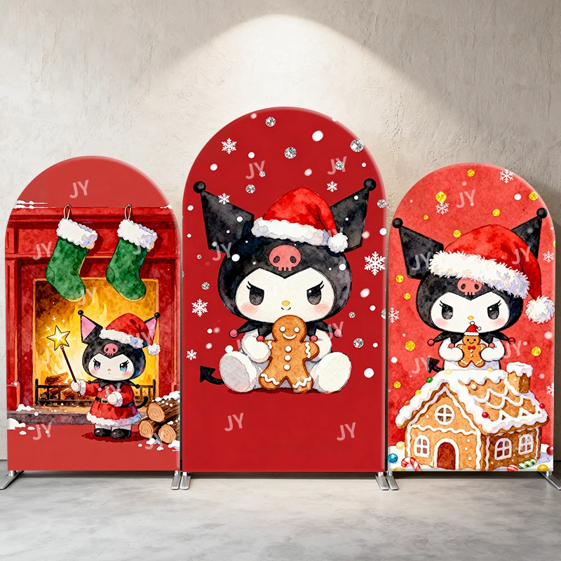 

Kuromi Arch Backdrop Cover Sanrio Stretch Fabric Suitable for Holiday Children's Decorations and Christmas Party Decorations