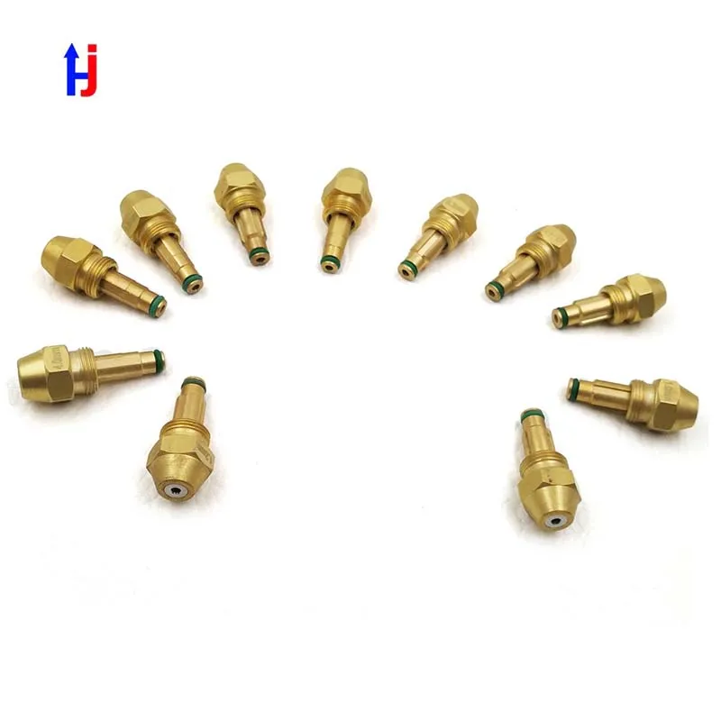 Huajue brass siphon fuel-air atomizing nozzle is suitable for combustion systems of vegetable oil/diesel/heavy oil boilers.