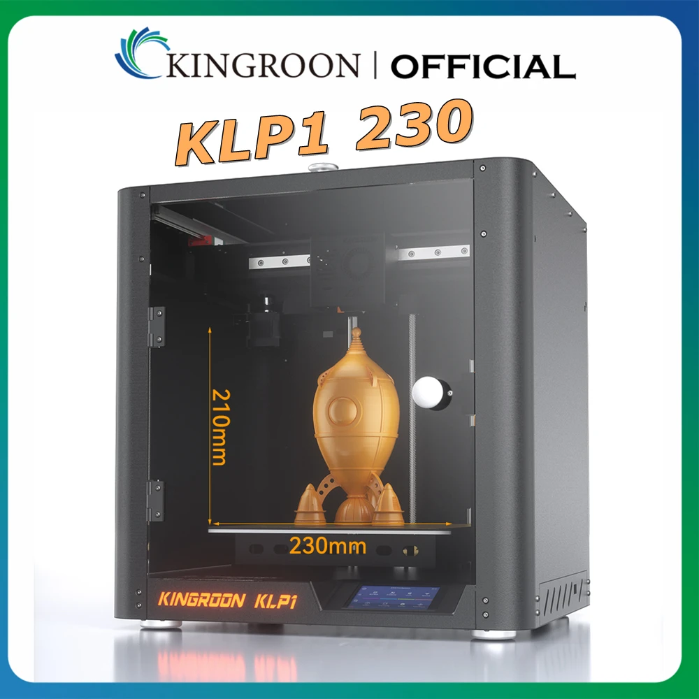 

KINGROON Newest KLP1 230 3D Printer 230*230*210mm Build Size Max 500mm/s Printing Speedy Corexy 3D Printer With Klipper Firmware