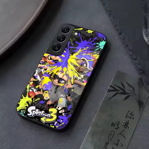 Game Splatoon 3 Phone Case Glass for Samsung Galaxy S25 S24 S21 S22 S23 S20 Ultra Fe Plus A34 A54 A24 A16 A52 A53 M54 Cover